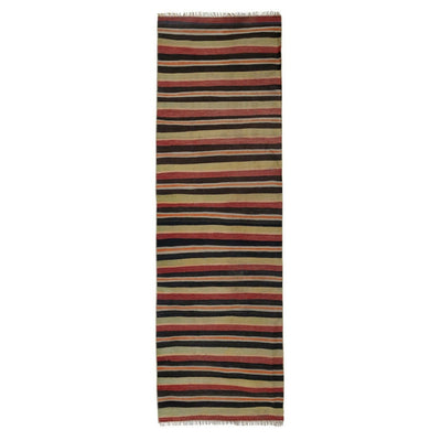 Vintage Colorful Striped Turkish Kilim Runner 2'6" X 8'