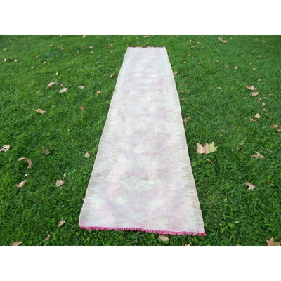 Faded Vintage Turkish Herki Kilim Runner 2'6'' X 10'4''