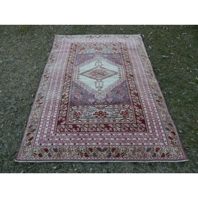 Vintage Turkish Kars Rug with Mid-Century Modern Style 4'5'' x 6'