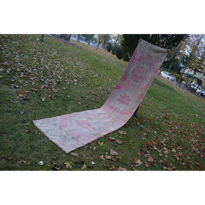 1960's Vintage Herki Runner Rug - Extra Long Stair Carpet 2'7'' X 13'1''