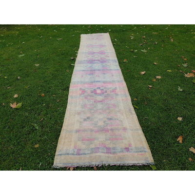 Contemporary Abstract Turkish Oushak Runner With Tribal Design 3' X 16'2''