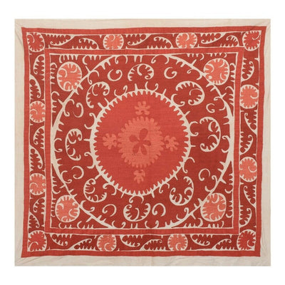 Suzani Uzbek embroidery, Uzbek Wall Hanging Decor 4'8" x 4'11"