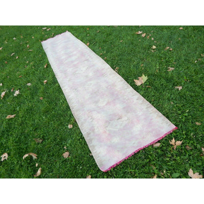 Faded Vintage Turkish Herki Kilim Runner 2'6'' X 10'4''