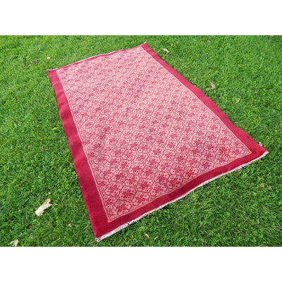 Vintage Turkish Soft Wool Floral Tulu Rug 3'10" X 5'11"