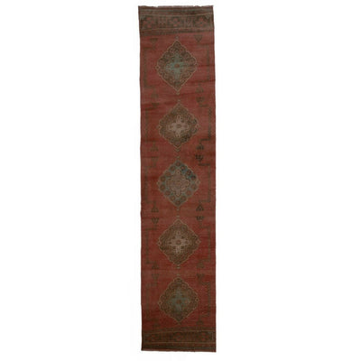 Distressed Turkish Oushak Runner 2'6" X 11'4"