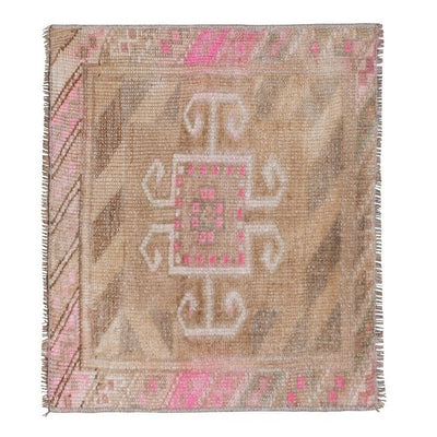Square Faded Turkish Handknotted Rug - Wool Designer Carpet