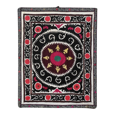 Central Asian Suzani Textile, Embroidered Cotton Bed Cover, Suzani Wall Hanging