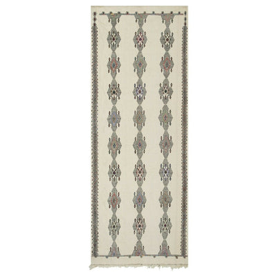 1970s Vintage Handwoven Jajim Geometrical Turkish Runner 4'9" X 12'8"