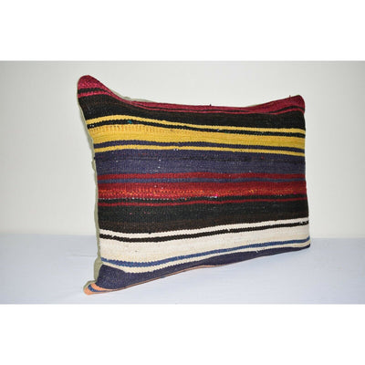Striped Turkish Lumbar Kilim Pillow Cover 18" X 24" Kilim Lumbar Pillow
