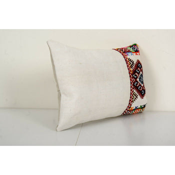 12" x 18" Bohemian Bedding Oushak Rug Pillow Cover, Long Turkish Lumbar Pillow