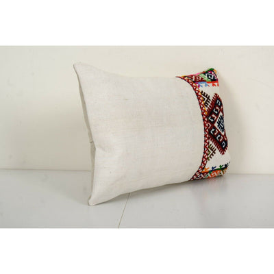 12" x 18" Bohemian Bedding Oushak Rug Pillow Cover, Long Turkish Lumbar Pillow