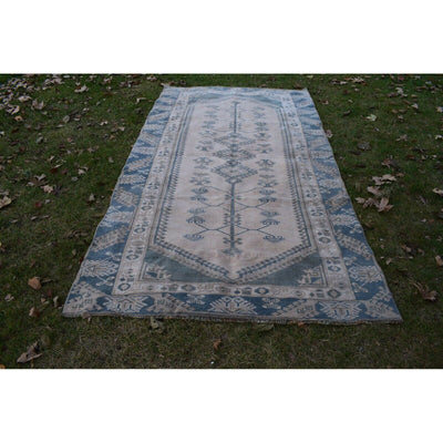 Vintage Distressed Turkish Oushak Rug - Designer Carpet 4'11'' X 9'