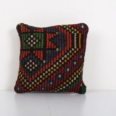 Oriental Cushion Cover, Turkish Jajim Pillow Cover, Interior Designer Cushion 12'' x 12''