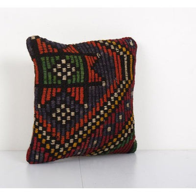 Oriental Cushion Cover, Turkish Jajim Pillow Cover, Interior Designer Cushion 12'' x 12''