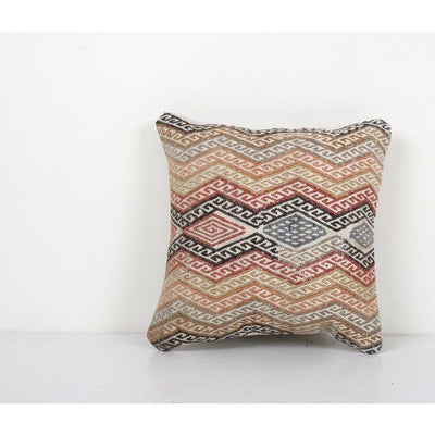 Vintage Jajim Kilim Pillow, Tribal Vintage Kilim Cushion 11'' x 11''