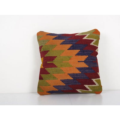 Vintage Geometric Diamond Kilim Pillow, Throw Pillow Cover, Sofa Pillow  16'' x 16''