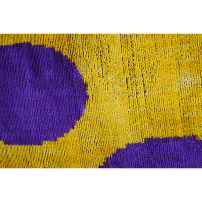 Velvet Ikat Cushion Dots Purple, Square Tribal Silk Cushion Cover