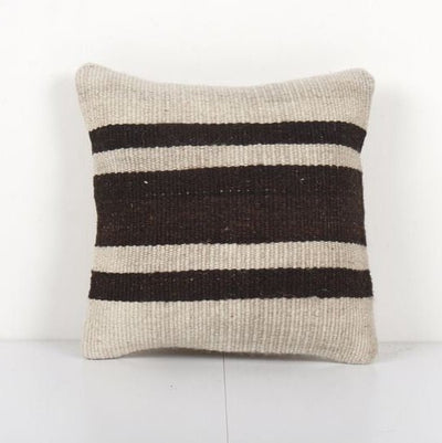 Square Hemp Organic Kilim Pillow Case, Turkish Cushion Pillow, Handmade Pillow 12'' x 12''