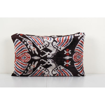 Ikat Abstract Animal Pattern Velvet Pillow Cover , Silk Ikat Velvet Pillow Cover