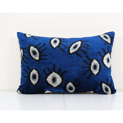 Ikat Eye Blue Pillow Pillow Cover