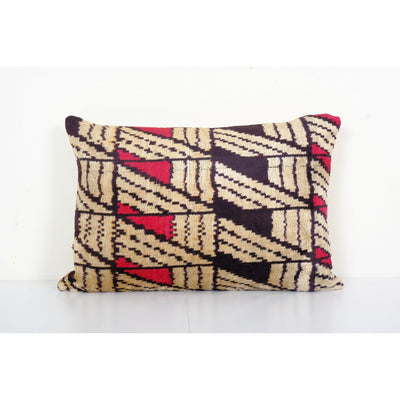Christmas Gift Pillow, Labyrinth Design Silk Ikat Velvet Pillowcase