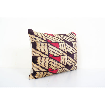 Christmas Gift Pillow, Labyrinth Design Silk Ikat Velvet Pillowcase