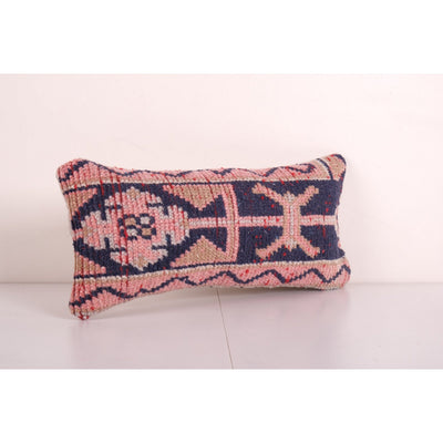 Vintage Muted Carpet Rug Bedding Pillow, Faded Ethnic Turkish Yastik Pillow, Oushak Throw Pillow Cover 9'' x 20''