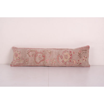 Extra Long Turkish Carpet Pillow Cover, Anatolian Rug Cushion Cover Pillow Cases Made from a Vintage Anatolian Handwoven Textile 10'' x 35''