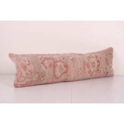 Extra Long Turkish Carpet Pillow Cover, Anatolian Rug Cushion Cover Pillow Cases Made from a Vintage Anatolian Handwoven Textile 10'' x 35''