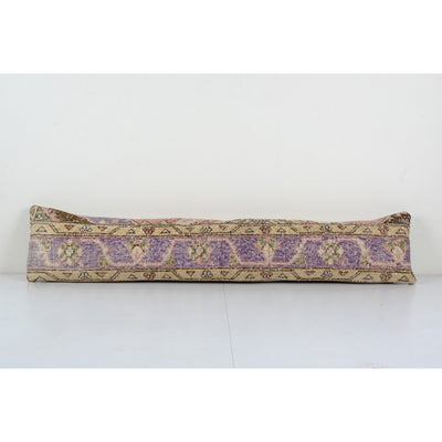 Turkish Oversize Carpet Pillow, Anatolian Blue Handmade Wool Cushion Cover 11'' x 46''