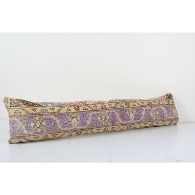 Turkish Oversize Carpet Pillow, Anatolian Blue Handmade Wool Cushion Cover 11'' x 46''