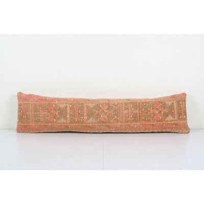 Extra Long Turkish Carpet Pillow Cover, Anatolian Rug Cushion Cover Pillow Cases Made from a Vintage Anatolian Handwoven Textile 10'' x 42''